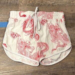 Red Dragon Print Women's Shorts